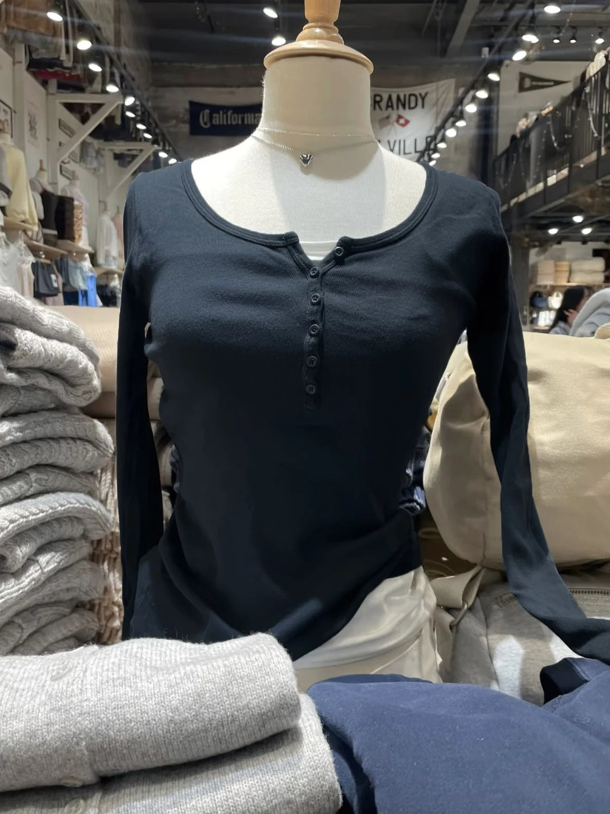 Six Buttons Ribbed Long Sleeve T-shirts Women Spring Round Neck Cotton Slim Tee Top Female Sweet Cute Pink Tshirt Y2k Tops New