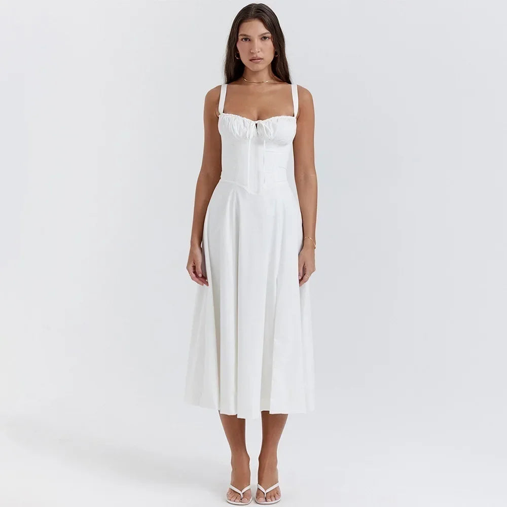 Malibu Breeze Strappy Slit Dress