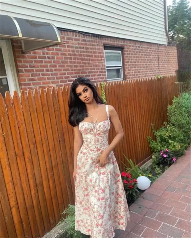 Malibu Breeze Strappy Slit Dress