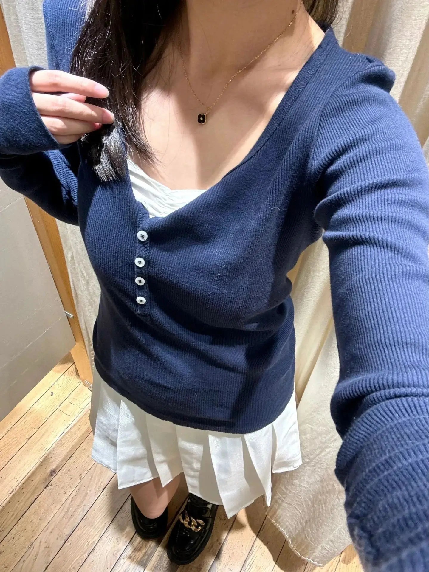 Six Buttons Ribbed Long Sleeve T-shirts Women Spring Round Neck Cotton Slim Tee Top Female Sweet Cute Pink Tshirt Y2k Tops New