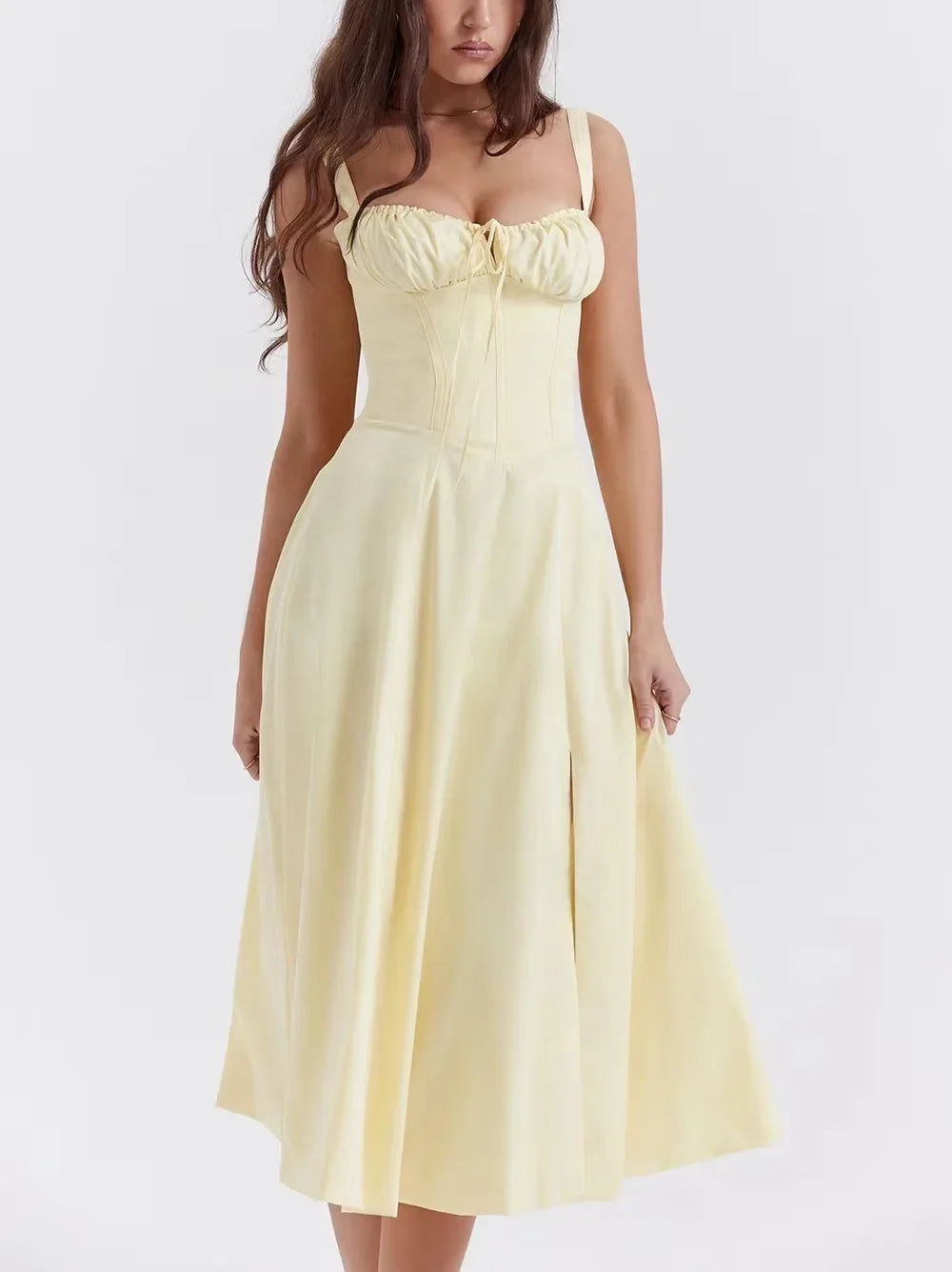 Malibu Breeze Strappy Slit Dress